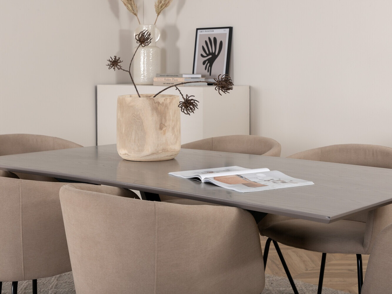 Set sala da pranzo Dallas 3036 (Beige + Nero)