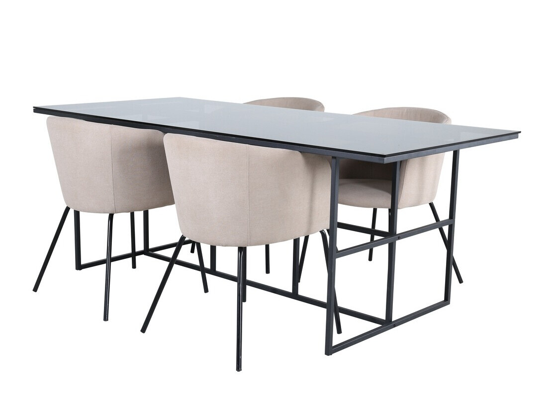 Set sala da pranzo Dallas 3044 (Crema + Nero)