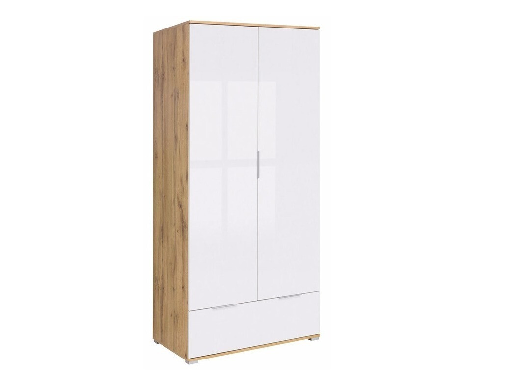 Armadio Tivetra 111 (Quercia di Wotan + Bianco lucido)