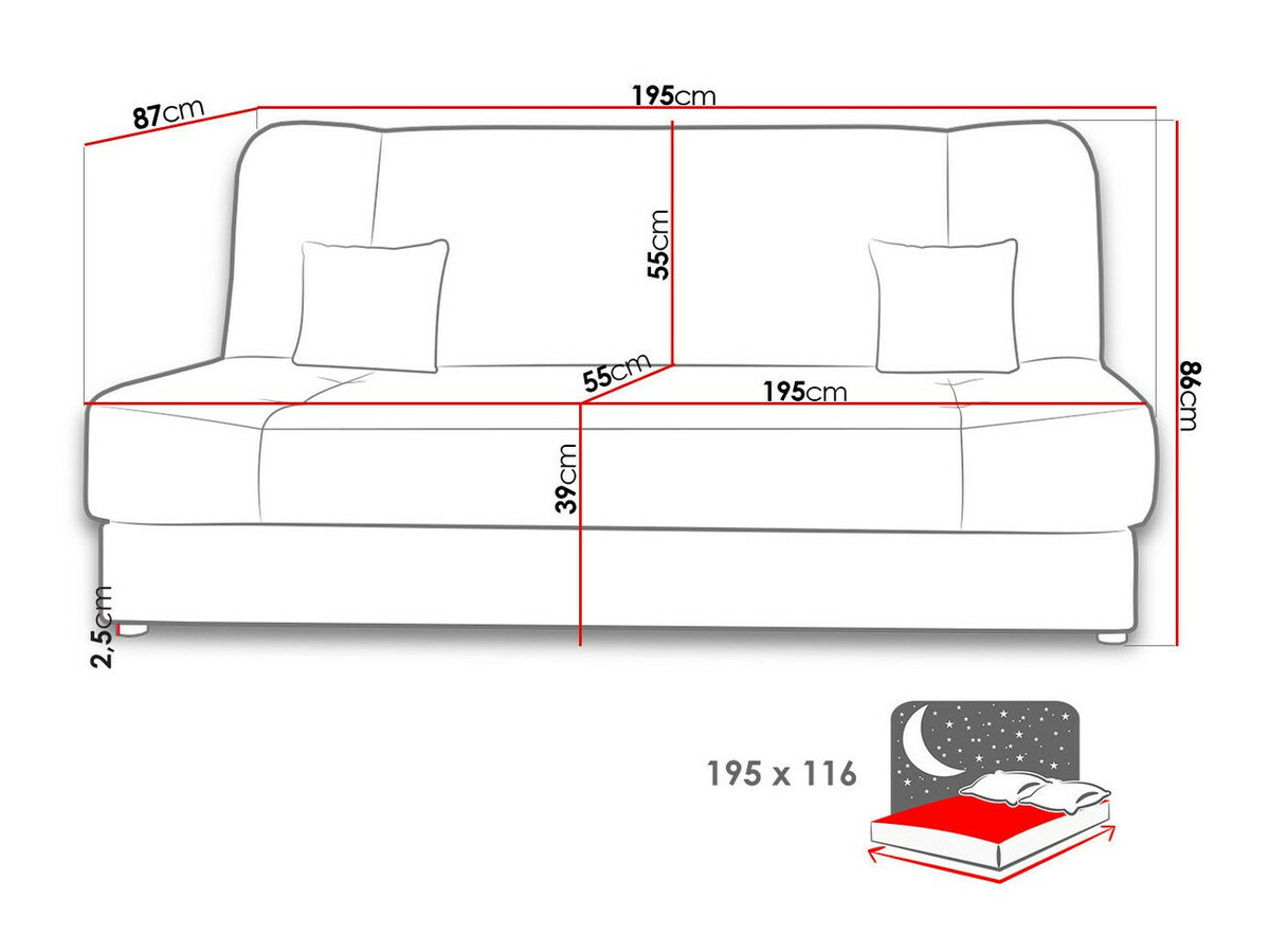 Divano letto Comfivo 110 (Boss 06)