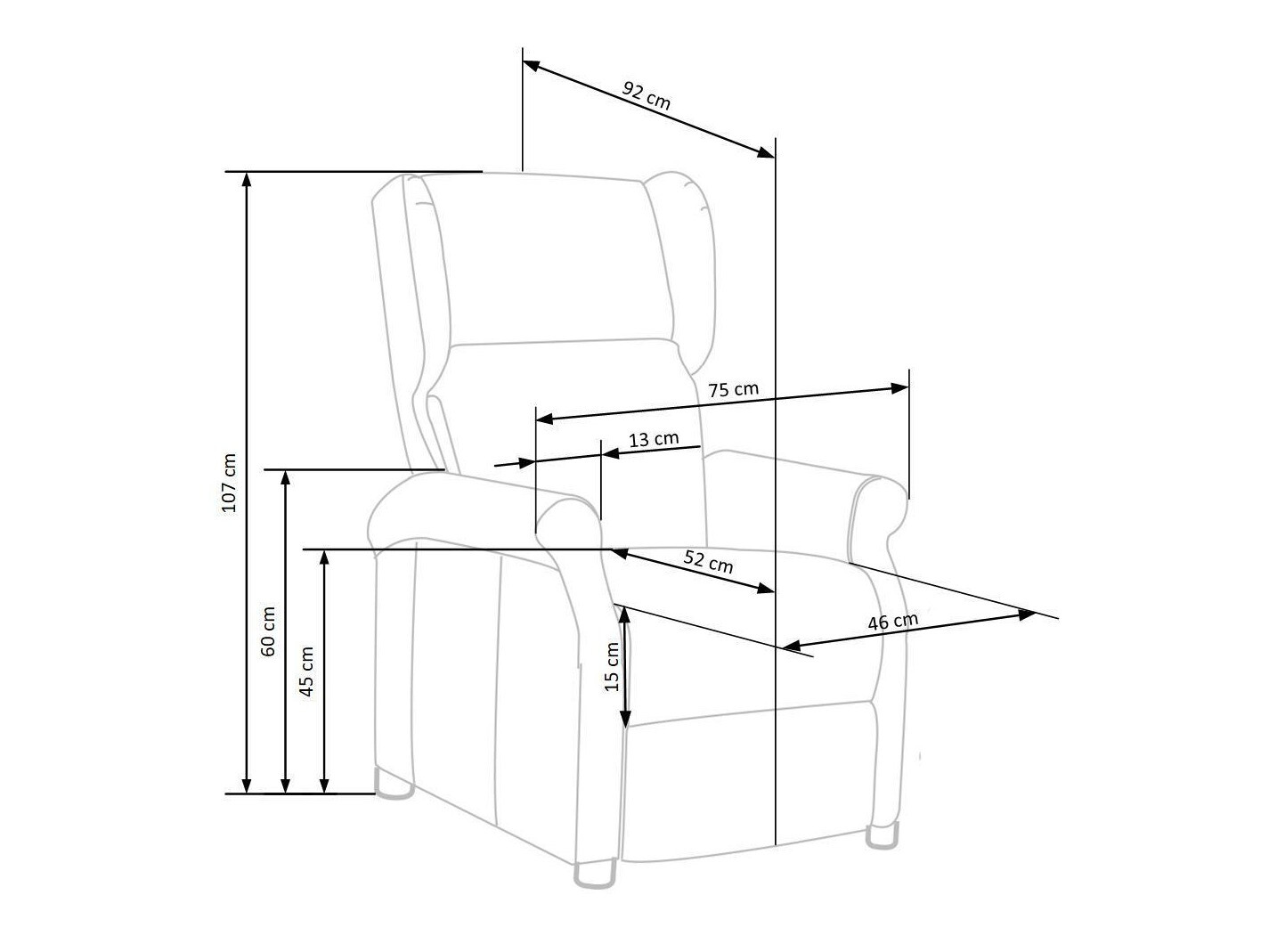 Poltrona regolabile Houston 854 (Grigio)