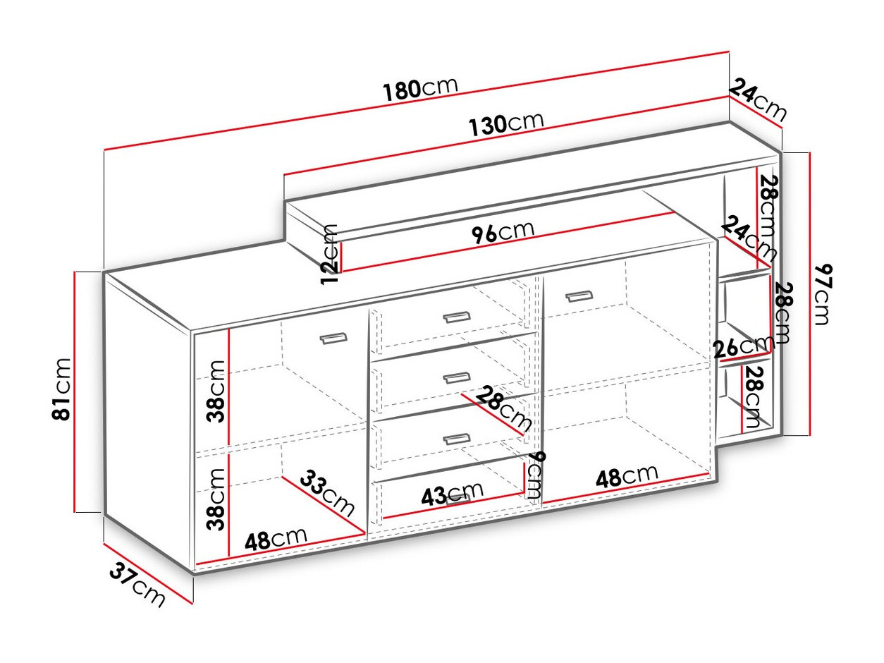 Cassettiera Lutiva 106 (Antracite + Ribbeck quercia)