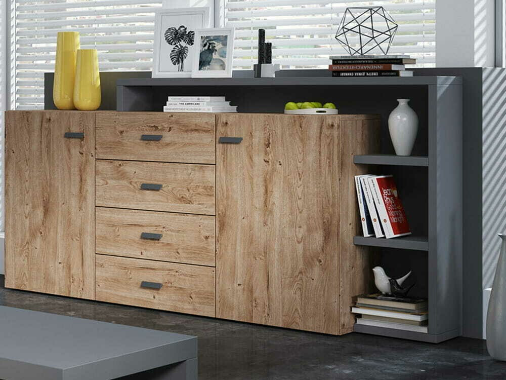 Cassettiera Lutiva 106 (Antracite + Ribbeck quercia)