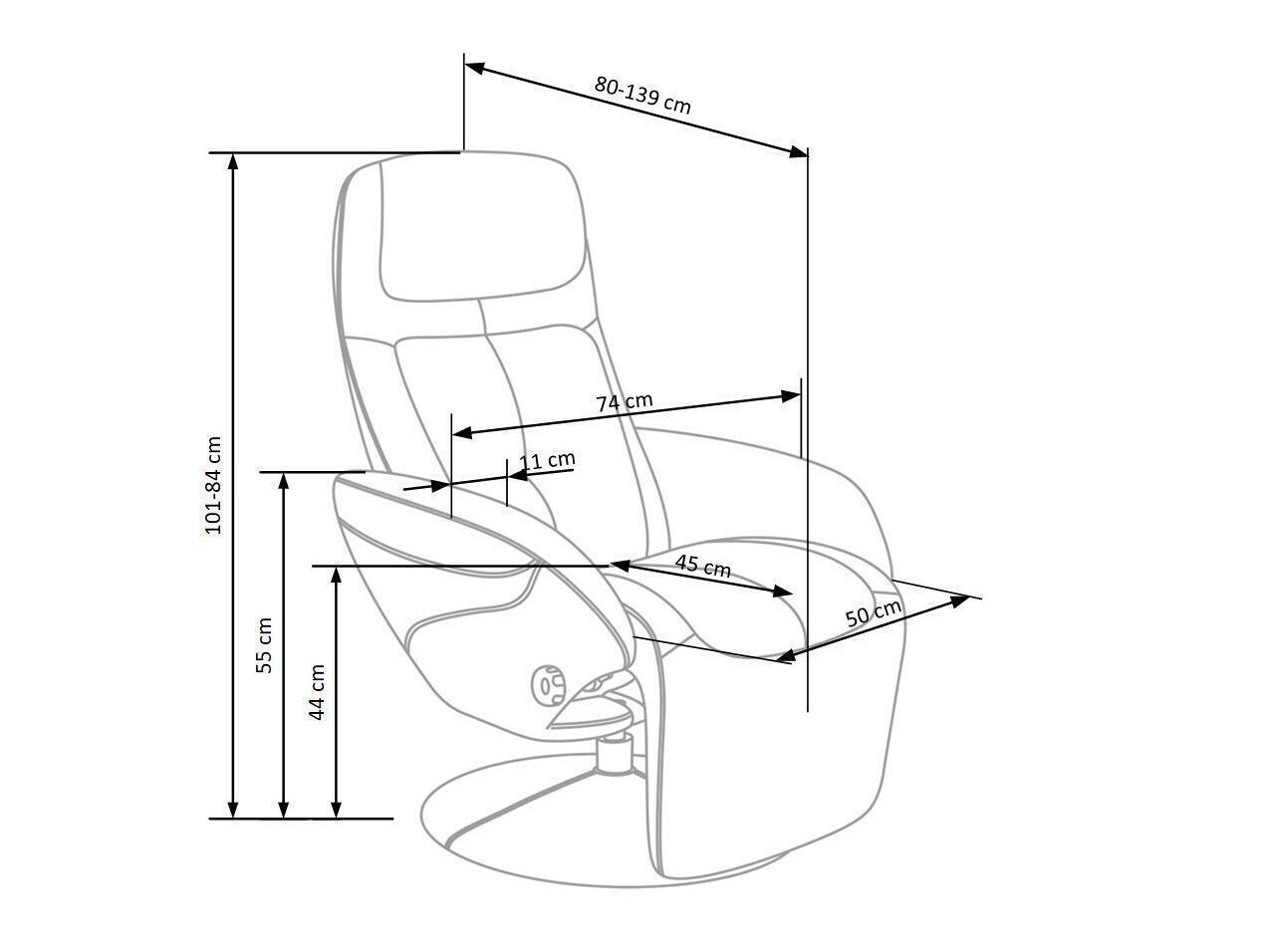 Poltrona regolabile Houston 492 (Cappuccino)