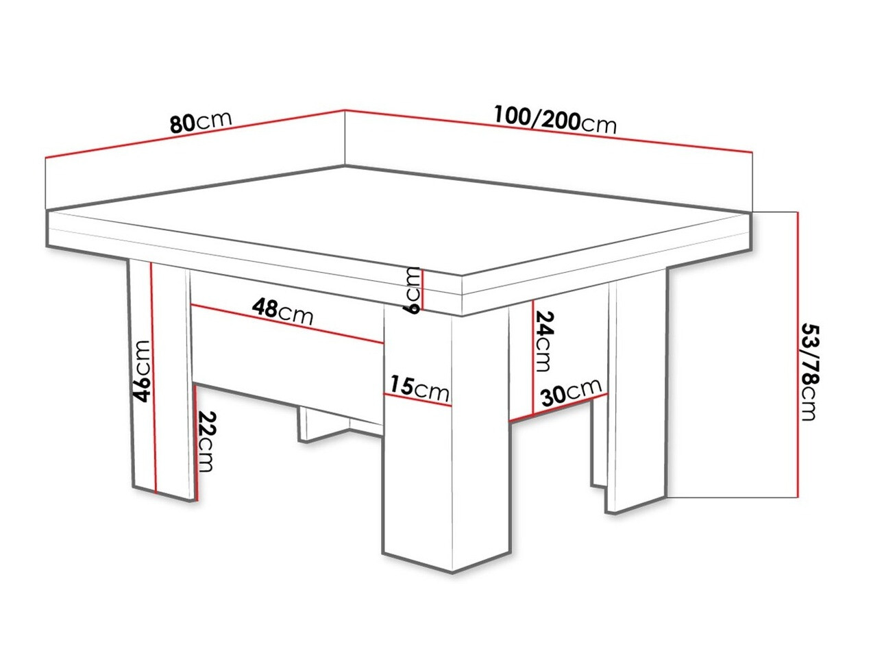 Transforming tavolino da caffè Stanton 102 (Bianco)