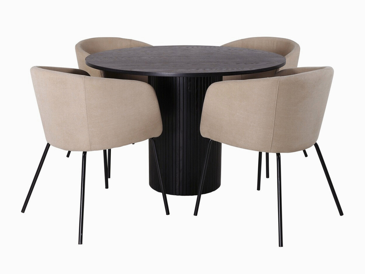 Set sala da pranzo Dallas 3103 (Beige + Nero)