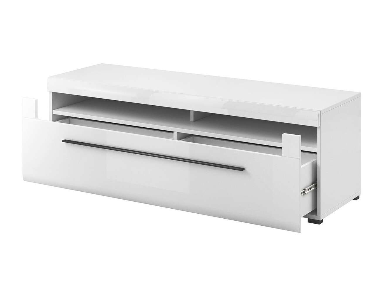 Parete attrezzata Ophsalu 112 (Bianco + Bianco lucido)