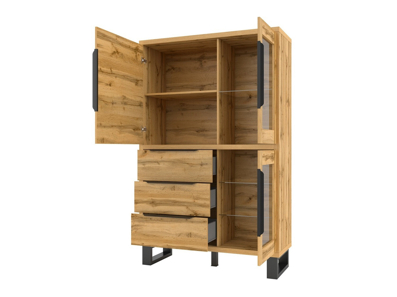 Scaffale Avicavu 104 (Quercia di Wotan + Nero)