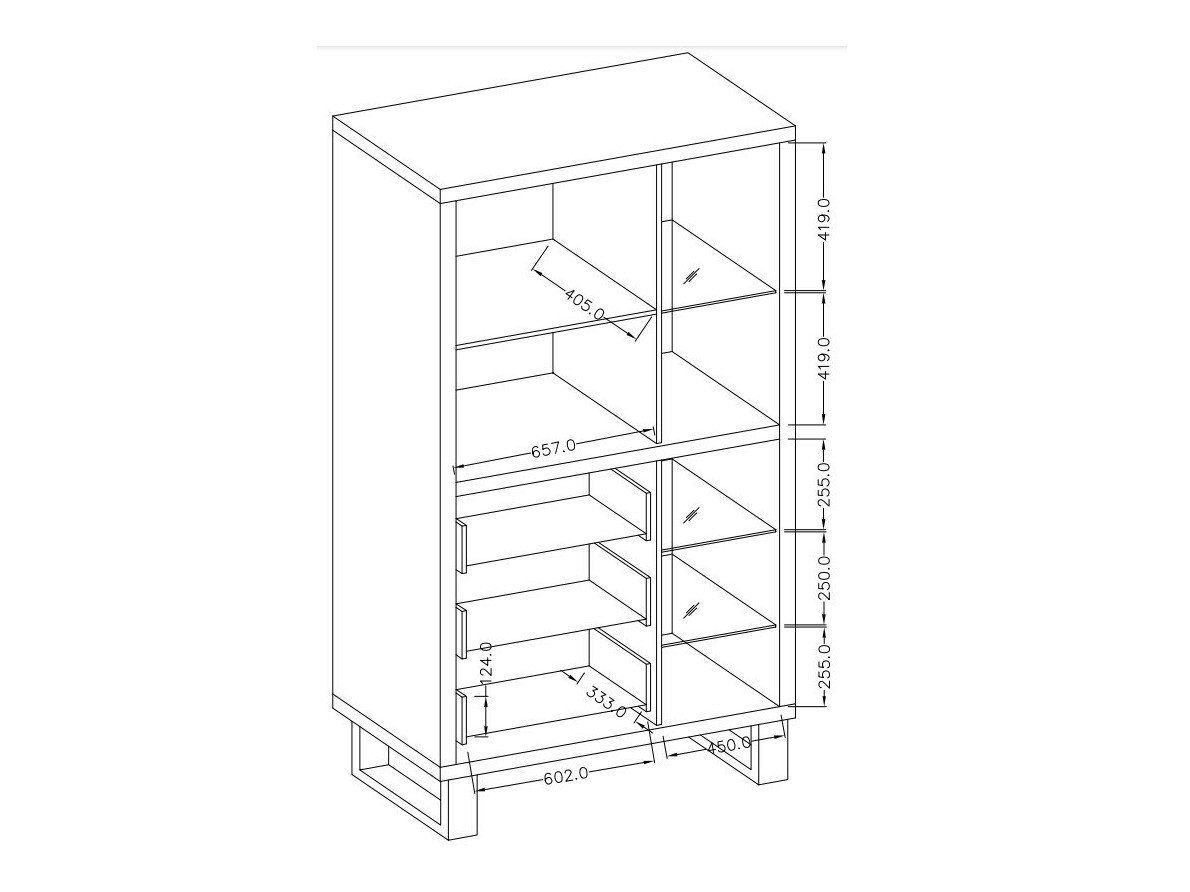 Scaffale Avicavu 104 (Quercia di Wotan + Nero)