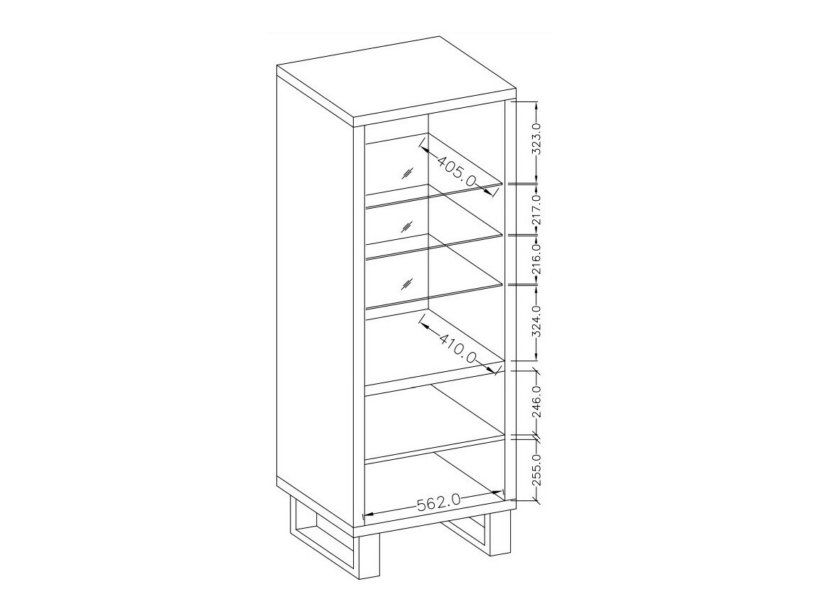 Scaffale Avicavu 108 (Quercia di Wotan + Nero)