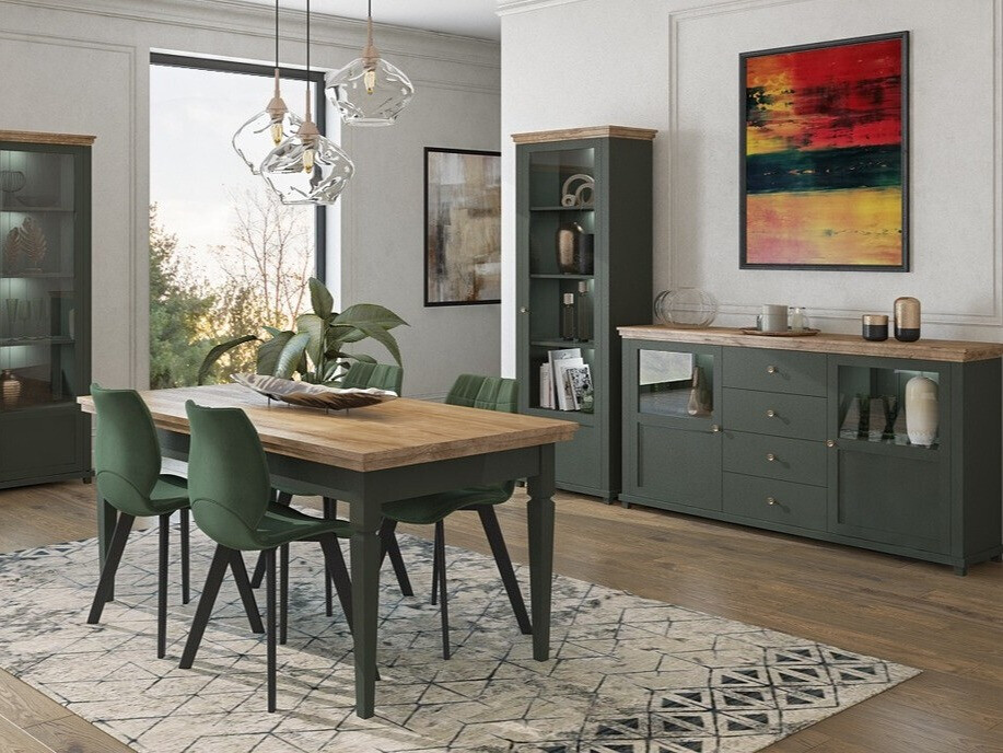 Scaffale Tolnue 101 (Verde scuro + Quercia di lefkada)