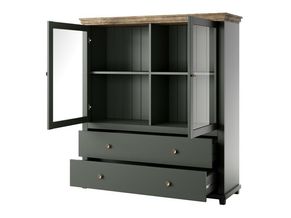 Cassettiera Tolnue 105 (Verde scuro + Quercia di lefkada)