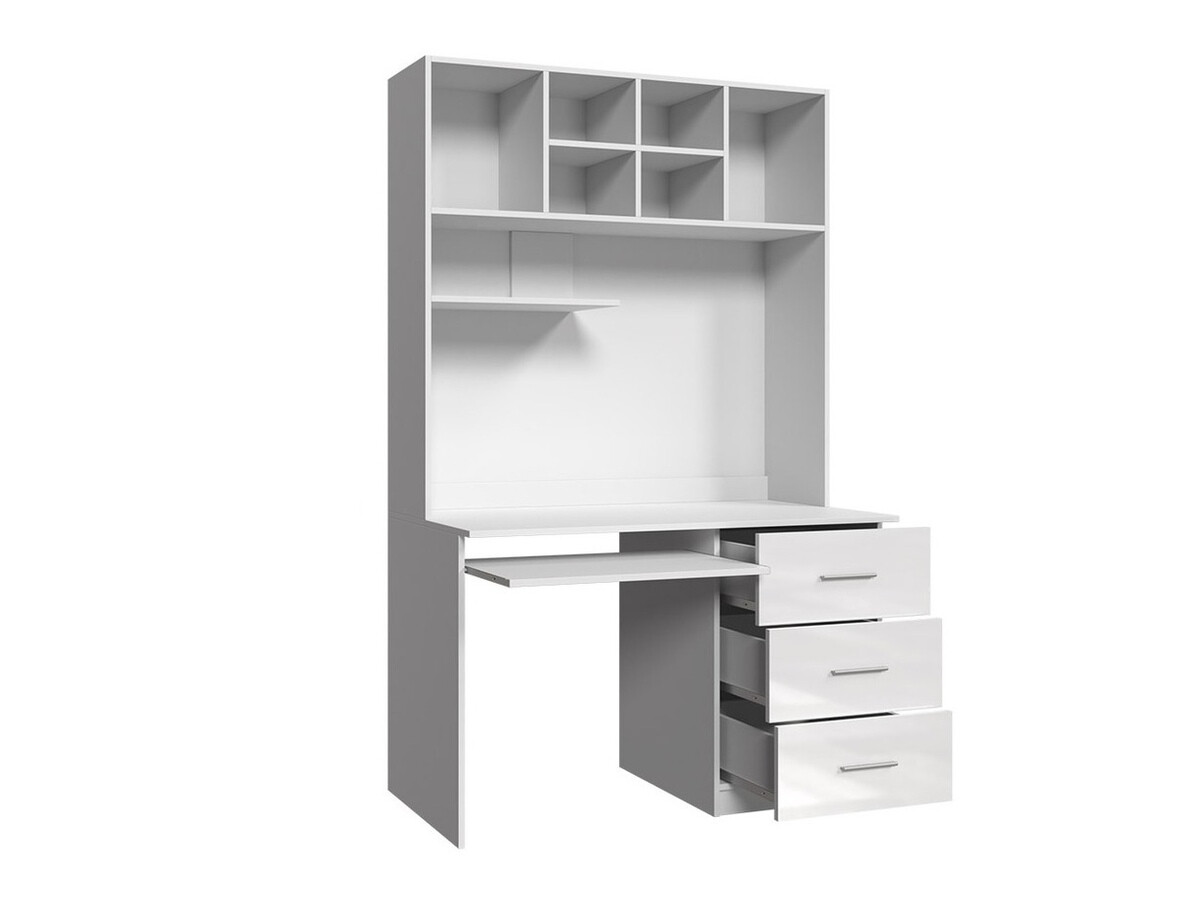 Scrivania da ufficio Campus (Bianco + Bianco lucido)