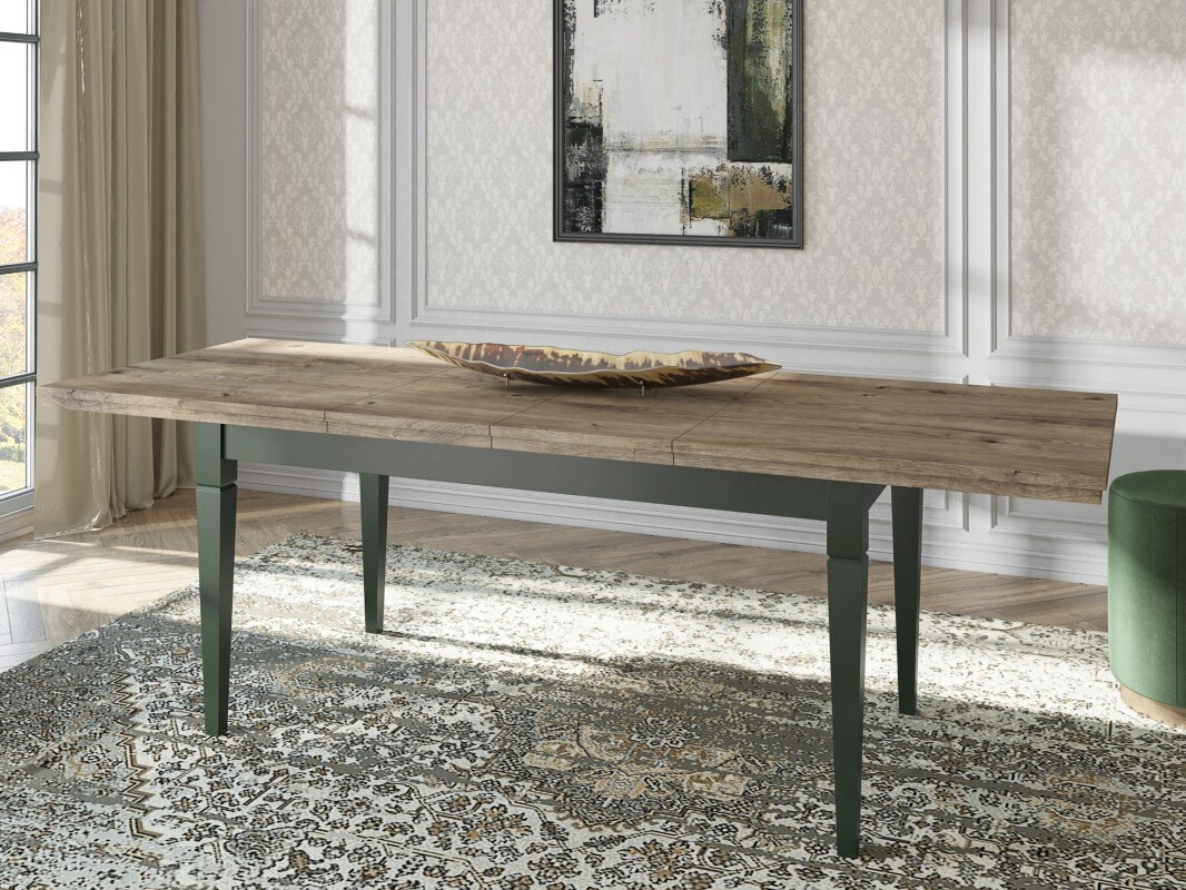 Tavolo Tolnue 107 (Verde scuro + Quercia di lefkada)