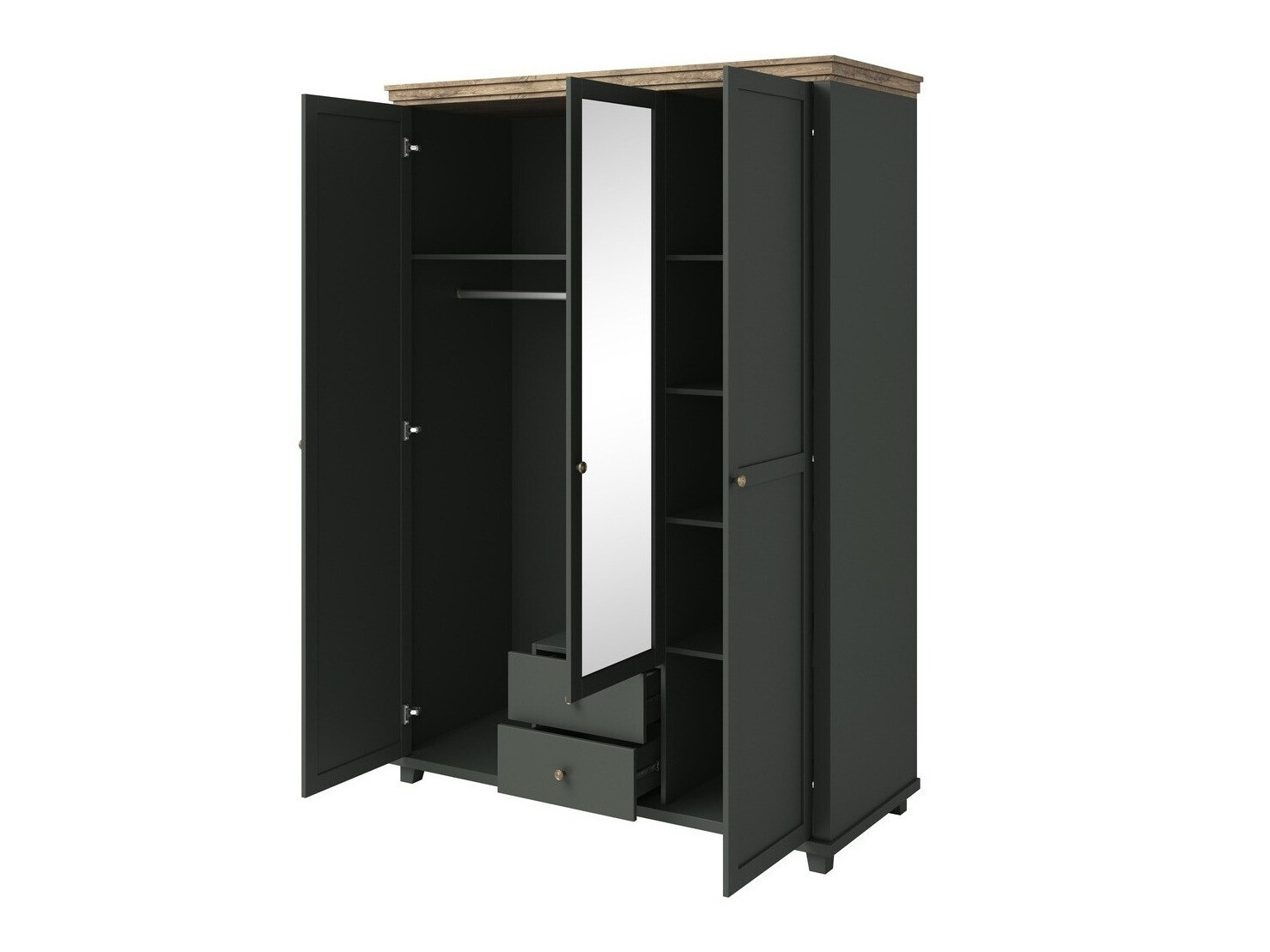 Armadio Tolnue 114 (Verde scuro + Quercia di lefkada)