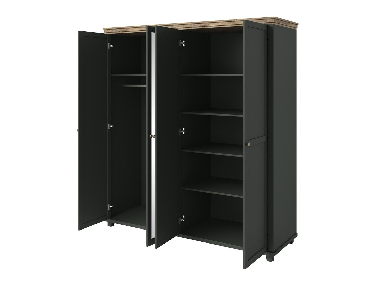 Armadio Tolnue 115 (Verde scuro + Quercia di lefkada)