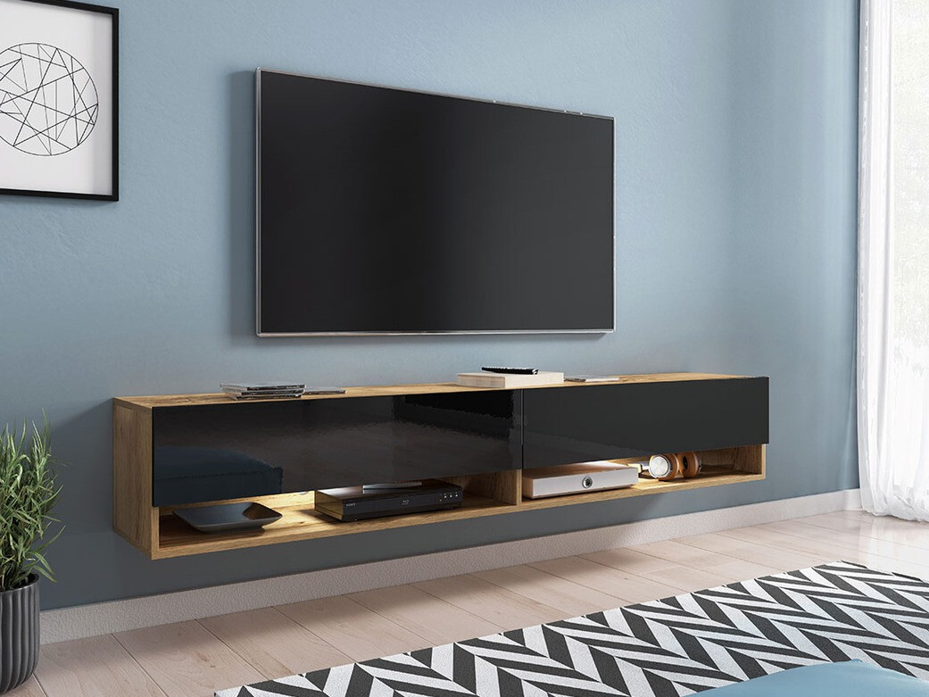 Mobile porta TV Sarasota 119 (Quercia di Wotan + Nero lucido)