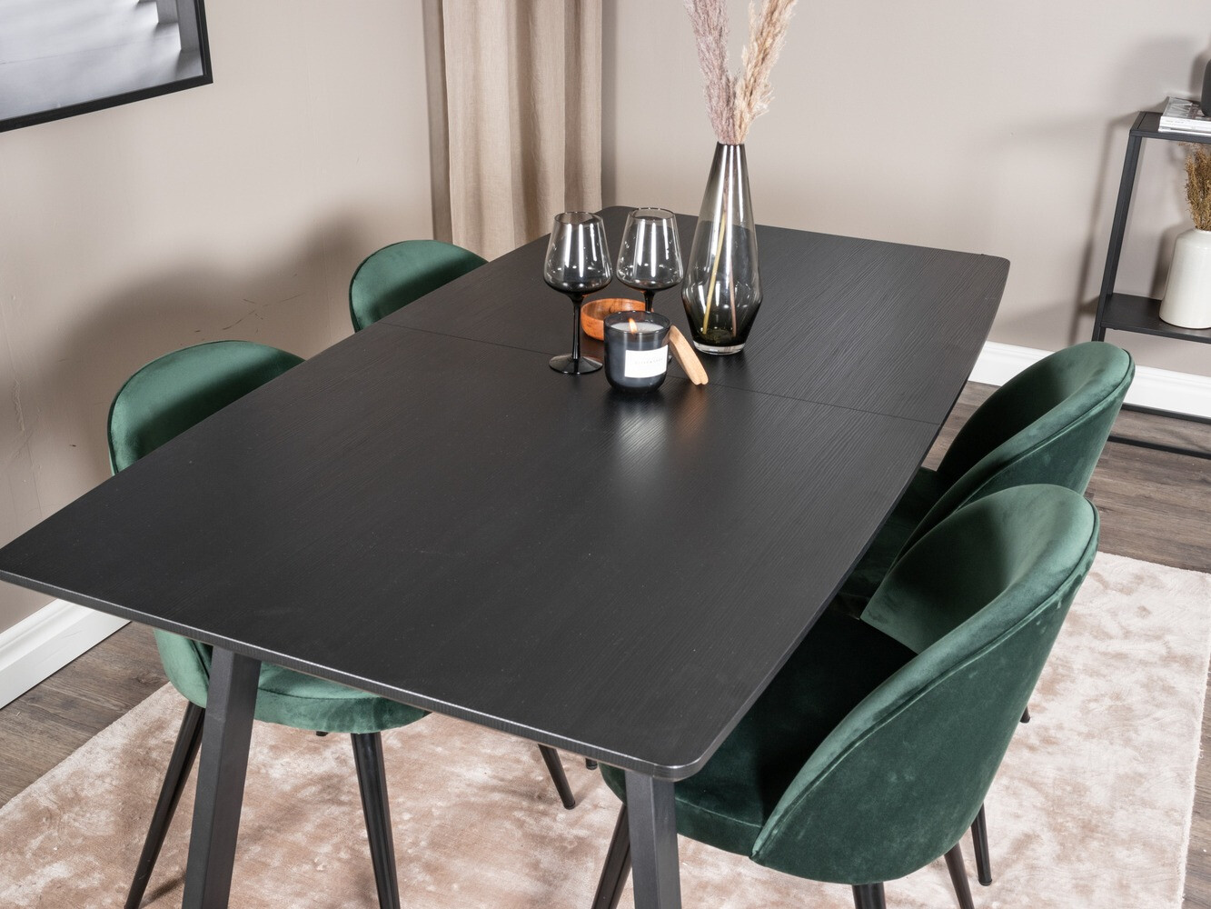 Set sala da pranzo Dallas 1609 (Verde + Nero)