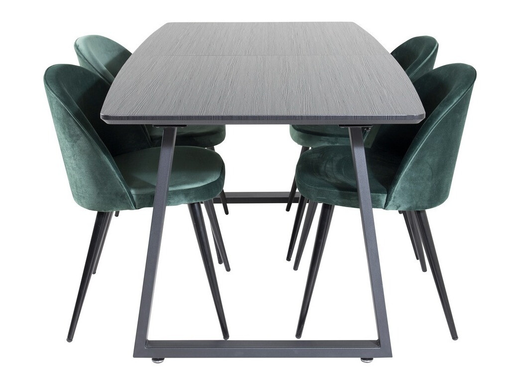 Set sala da pranzo Dallas 1609 (Verde + Nero)
