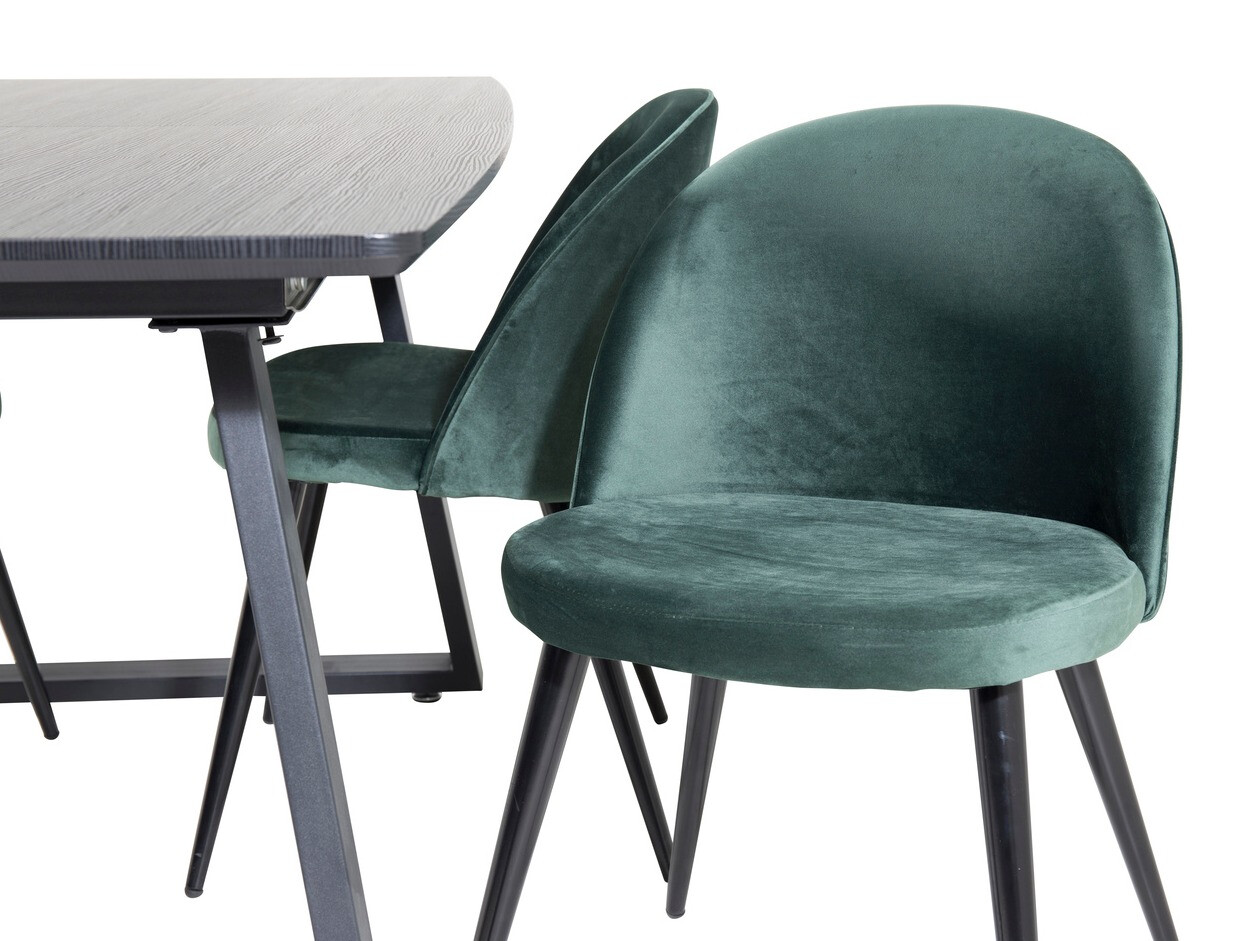 Set sala da pranzo Dallas 1609 (Verde + Nero)