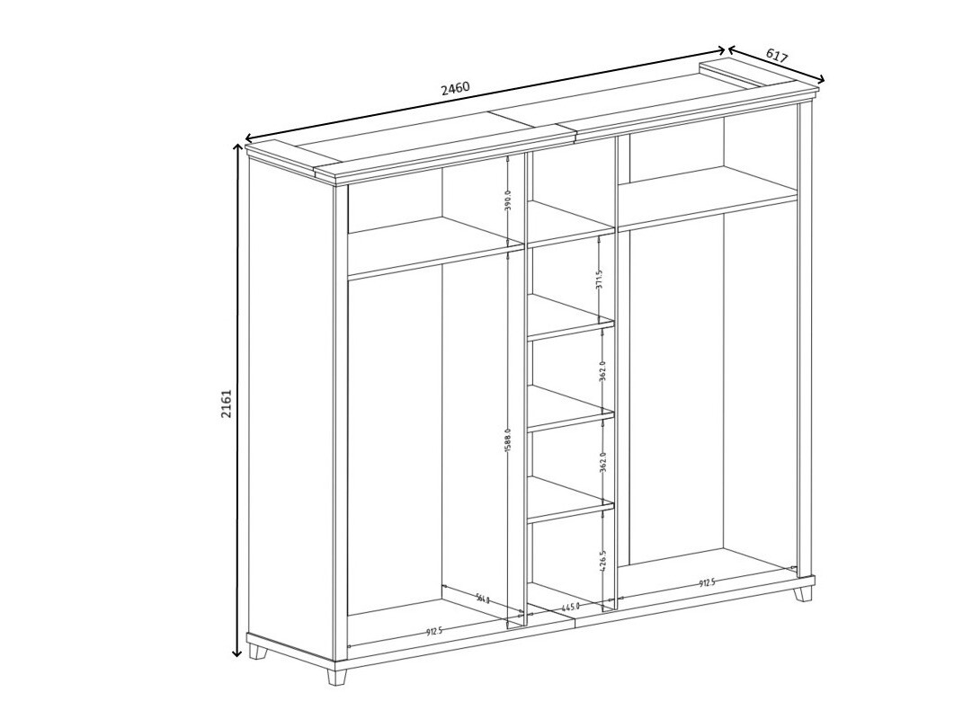 Armadio Tolnue 116 (Verde scuro + Quercia di lefkada)