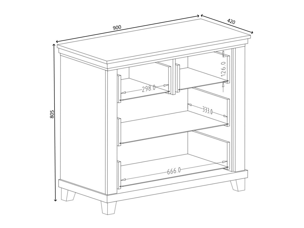 Cassettiera Tolnue 118 (Verde scuro + Quercia di lefkada)