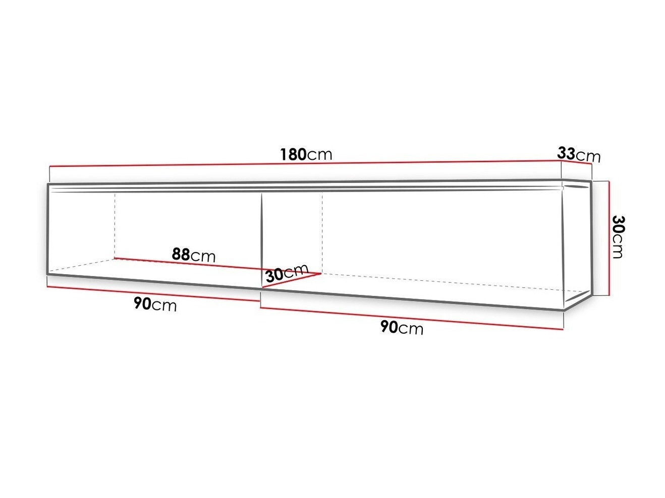Mobile porta TV Scientia I (Bianco + Bianco lucido)