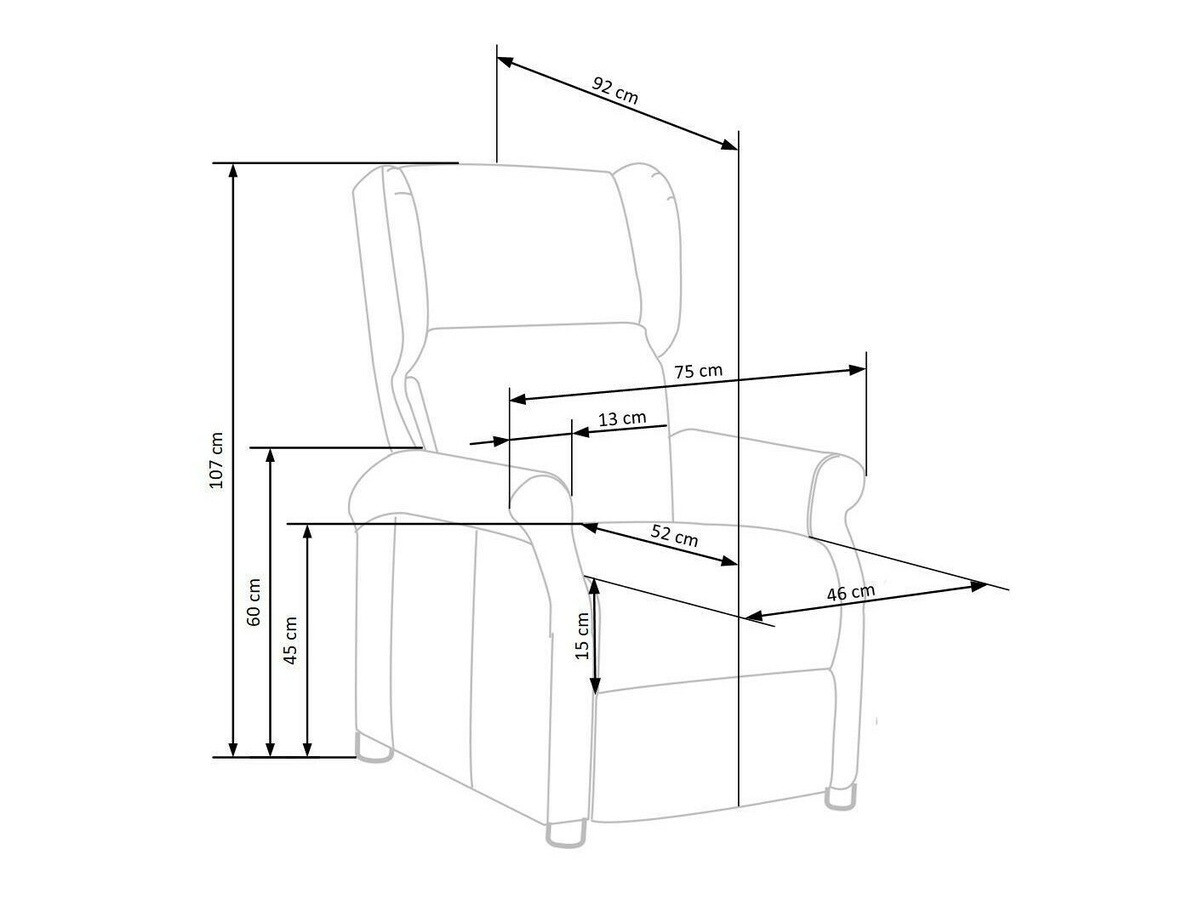 Poltrona regolabile Houston 878 (Bluvel 14)
