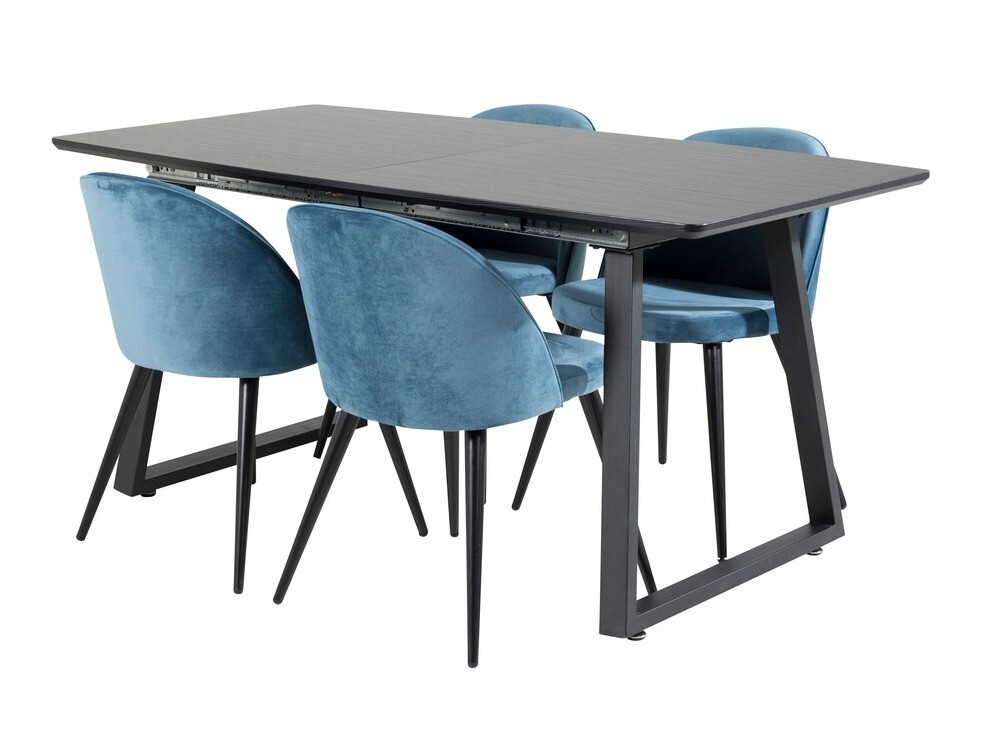 Set sala da pranzo Dallas 1609 (Blu + Nero)