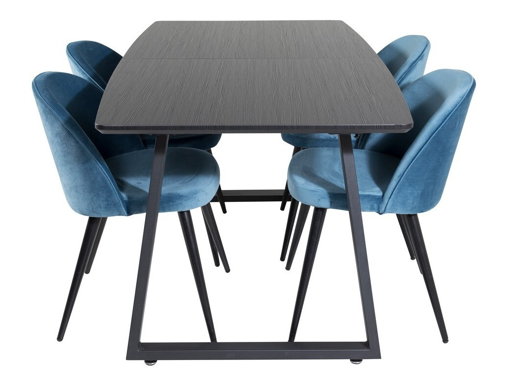 Set sala da pranzo Dallas 1609 (Blu + Nero)