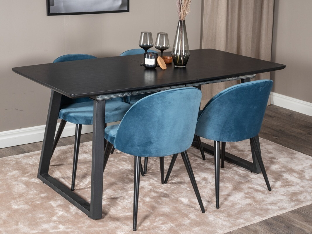 Set sala da pranzo Dallas 1609 (Blu + Nero)