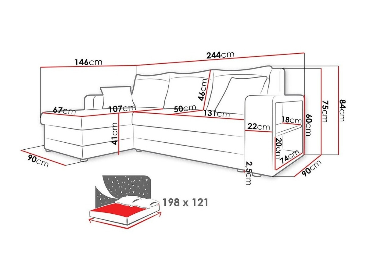 Divano angolare Comfivo 153 (Magic Velvet 2219 + Magic Velvet 2217)