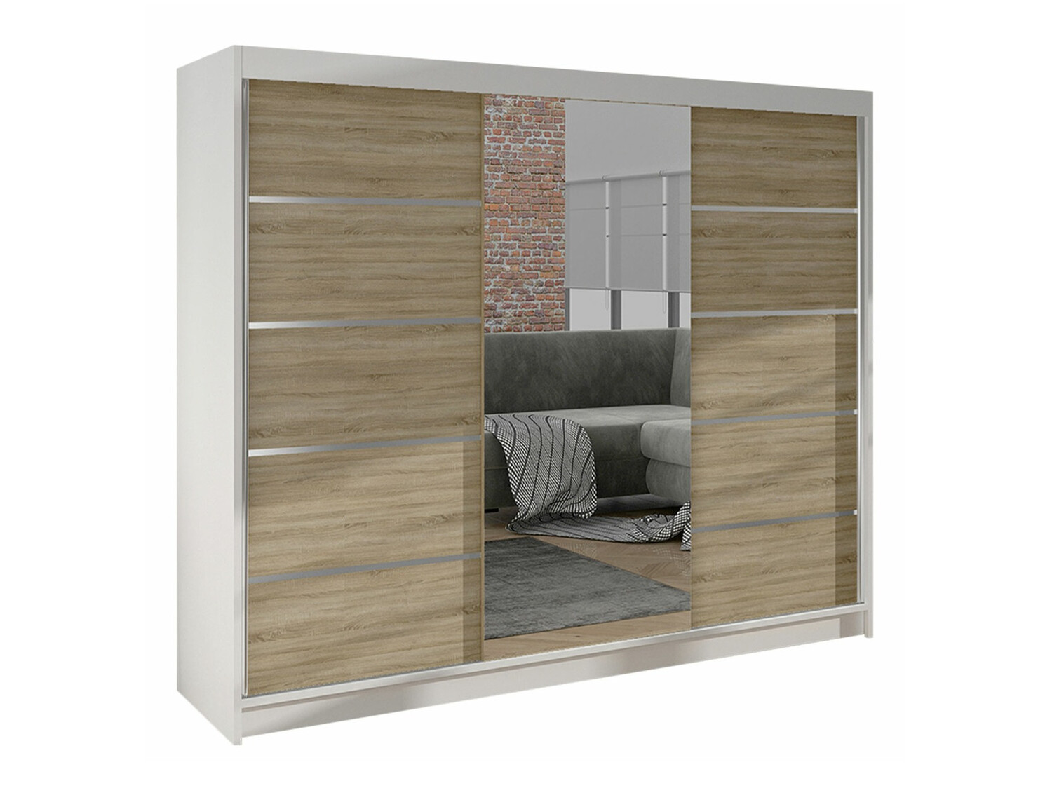 Armadio Closico Durion IV (Bianco + Sonoma quercia)