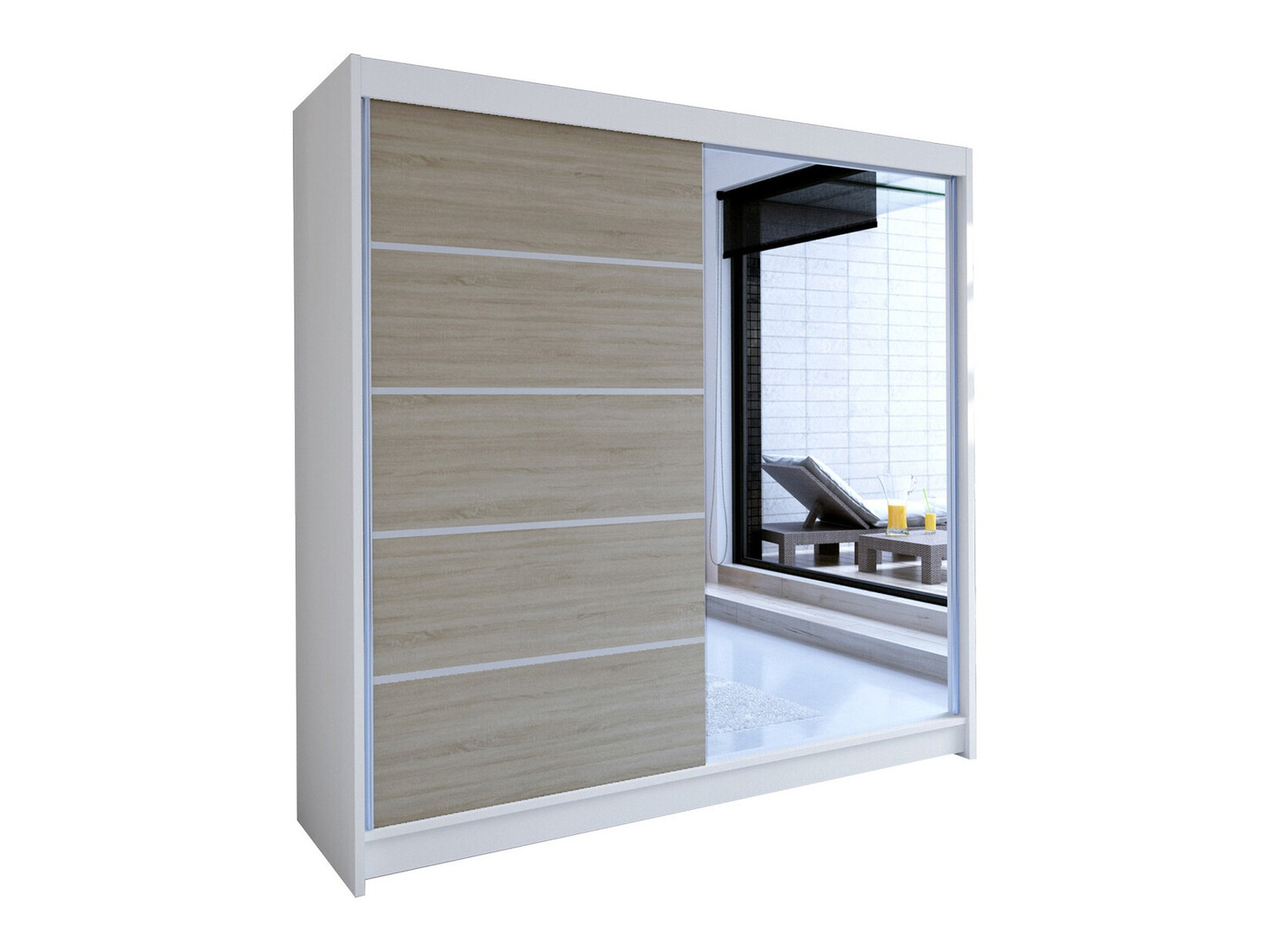 Armadio Closico Cavaris III (Bianco + Sonoma quercia)