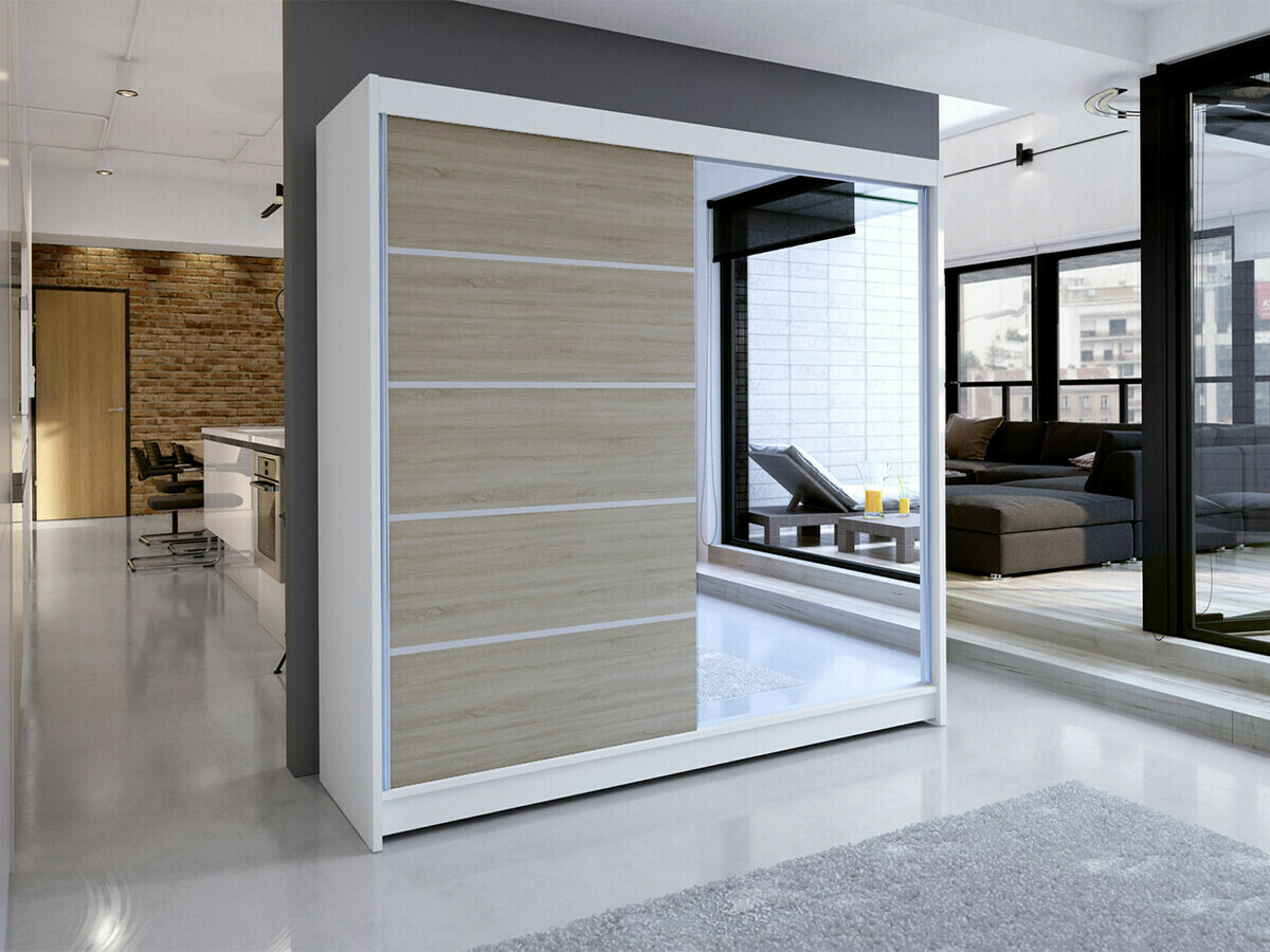 Armadio Closico Cavaris III (Bianco + Sonoma quercia)