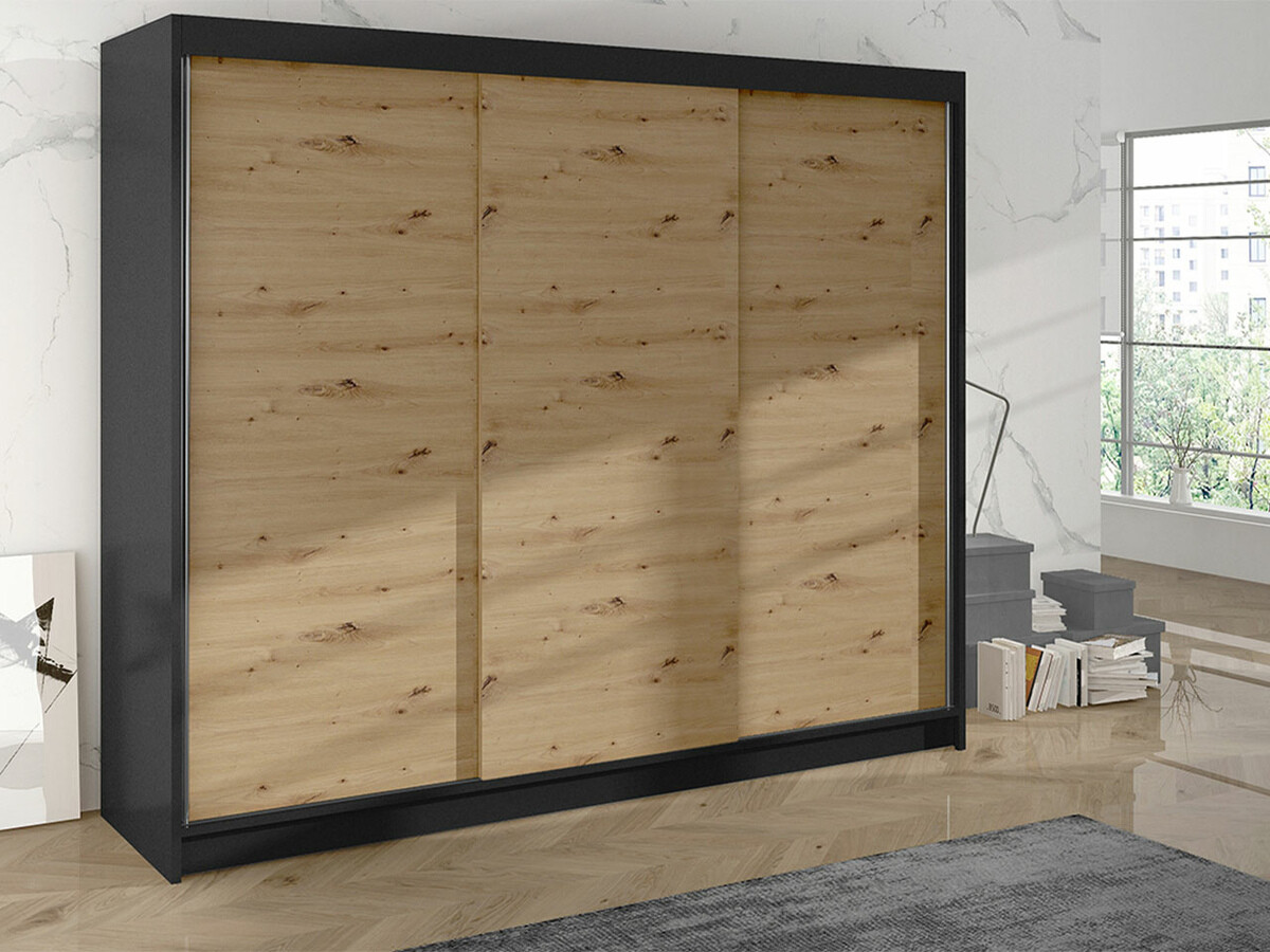 Armadio Closico Durion II (Nero + Rovere Artisan)