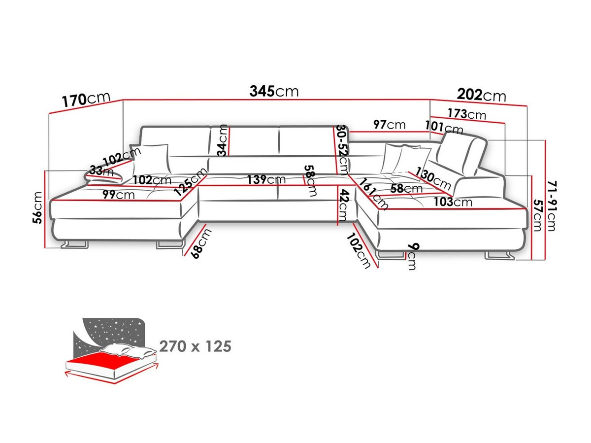 Divano angolare Comfivo Ruta V (Prestige 2765 Karo + Prestige 2765)