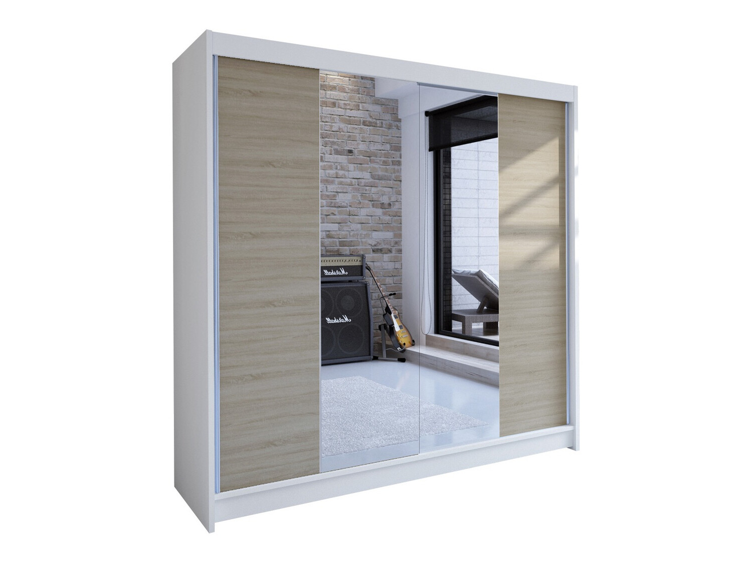 Armadio Closico Cavaris II (Bianco + Sonoma quercia)