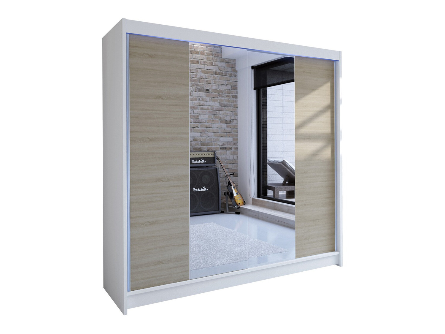 Armadio Closico Cavaris II (Bianco + Sonoma quercia)
