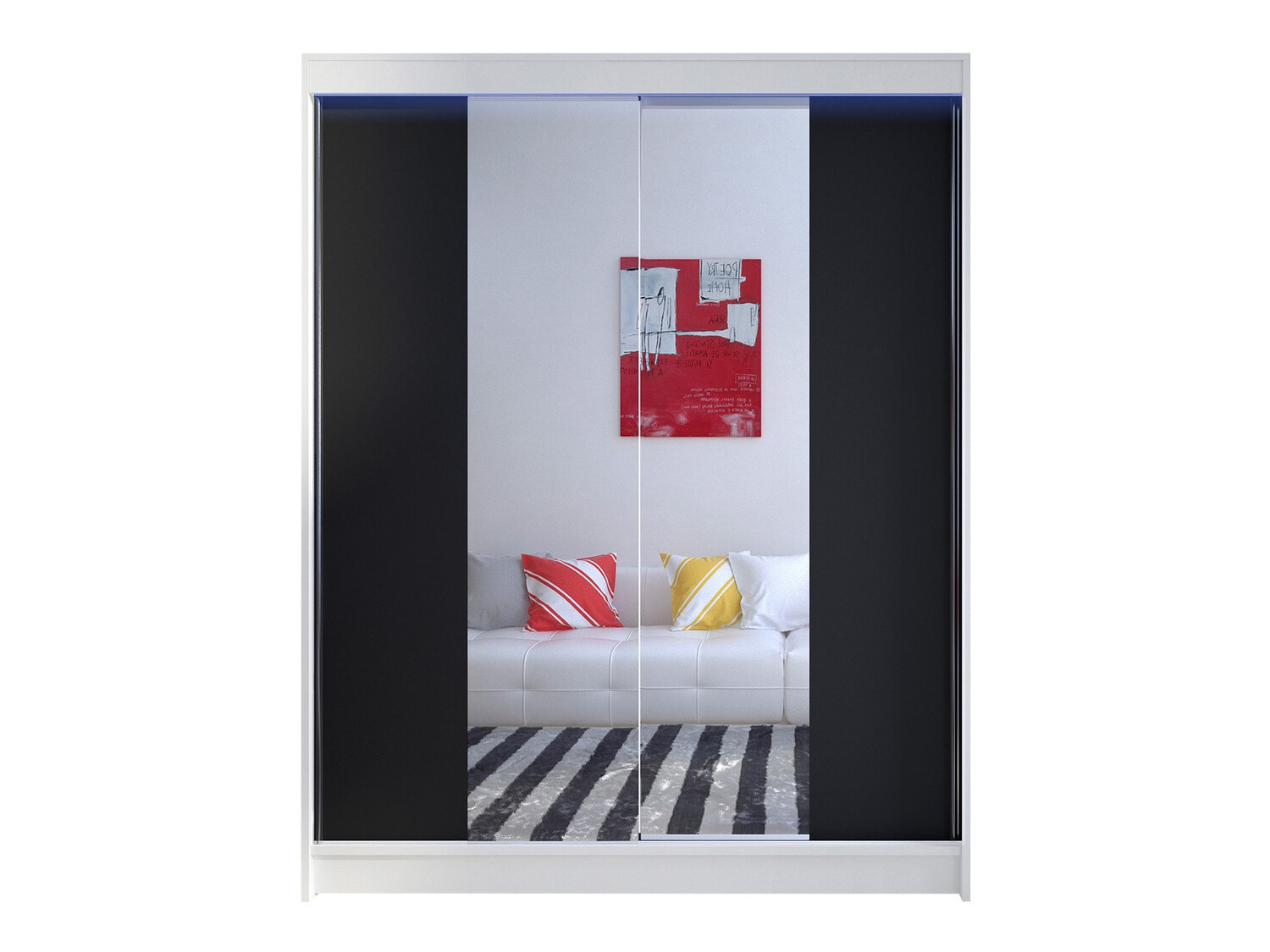 Armadio Closico 141 (Bianco + Nero)