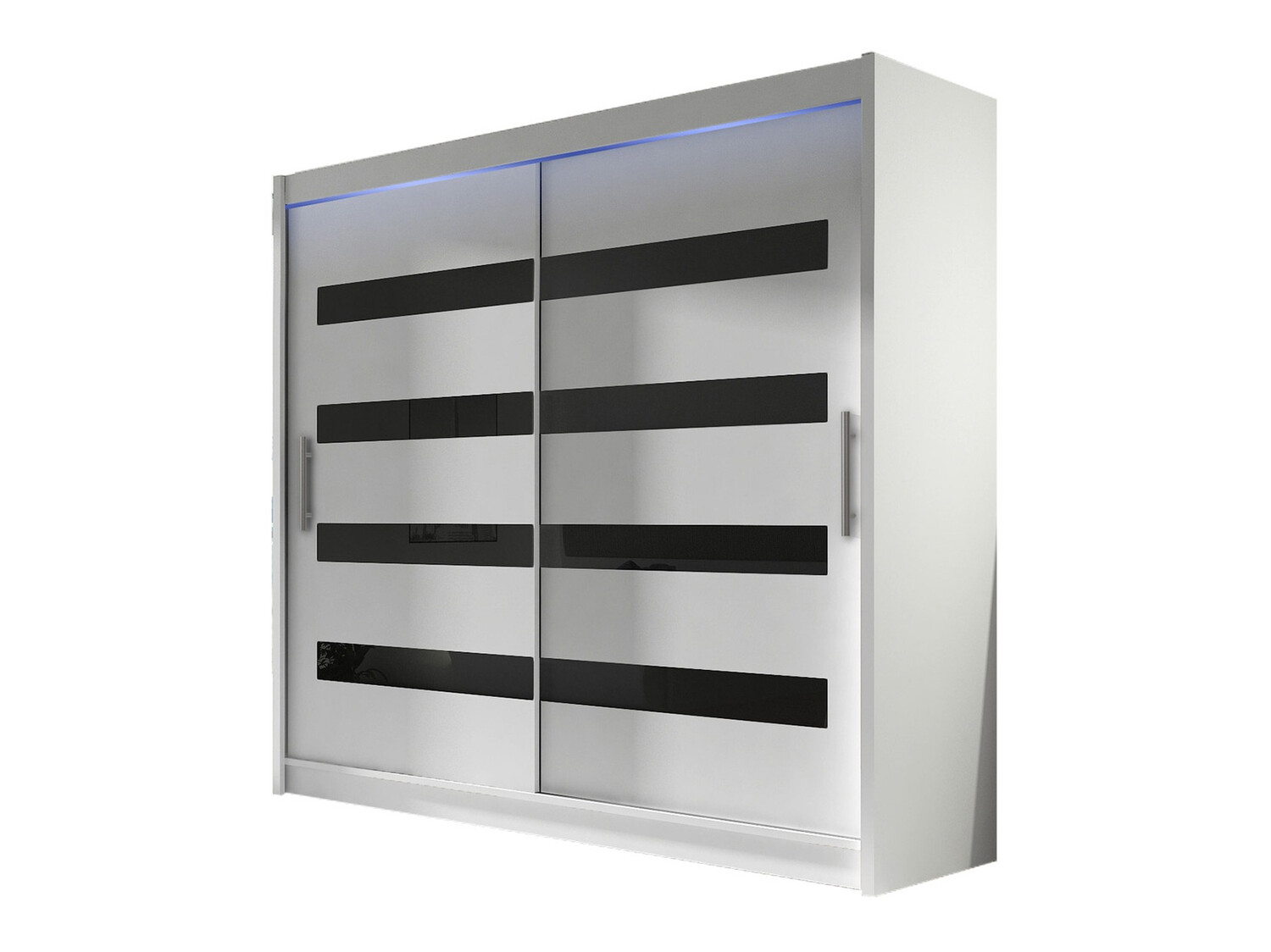 Armadio Closico Pallor XI (Bianco + Nero lucido)