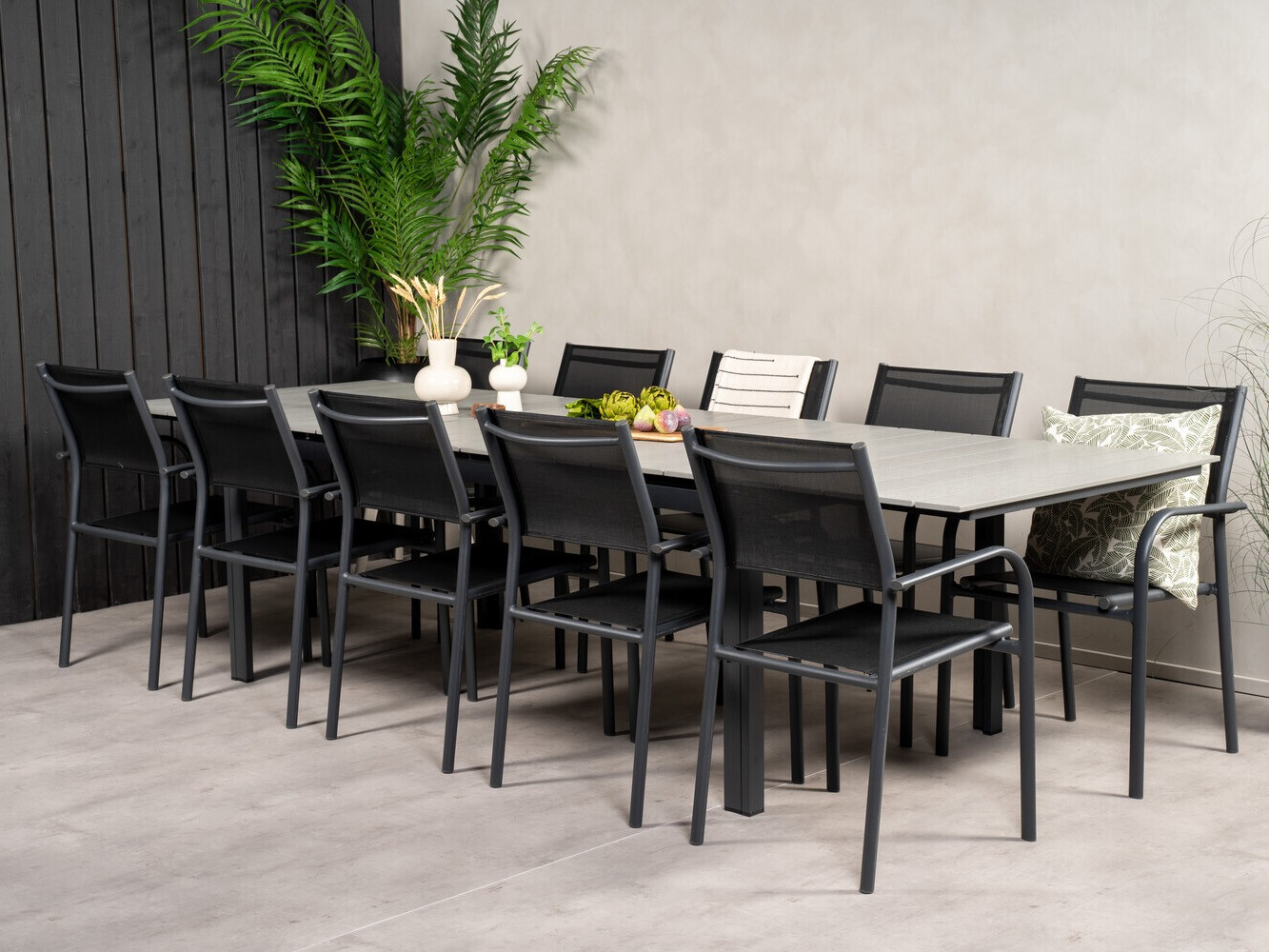 Tavolo e sedie set Dallas 3031 (Nero + Grigio)