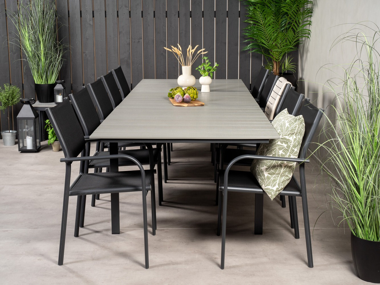 Tavolo e sedie set Dallas 3031 (Nero + Grigio)