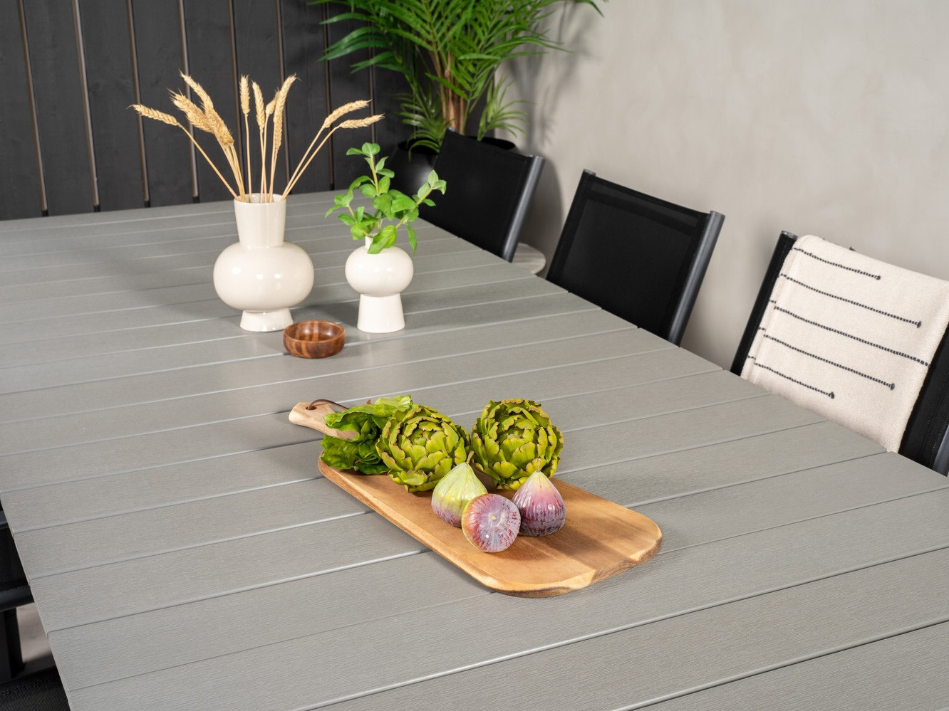 Tavolo e sedie set Dallas 3031 (Nero + Grigio)