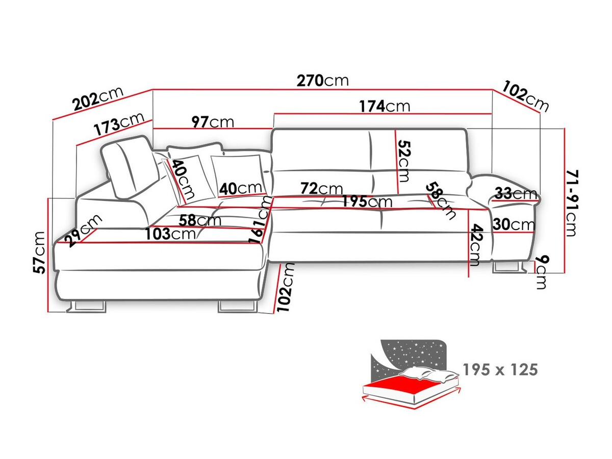 Divano angolare Comfivo Ruta VII (Rinaldi 15 + Rinaldi 13)