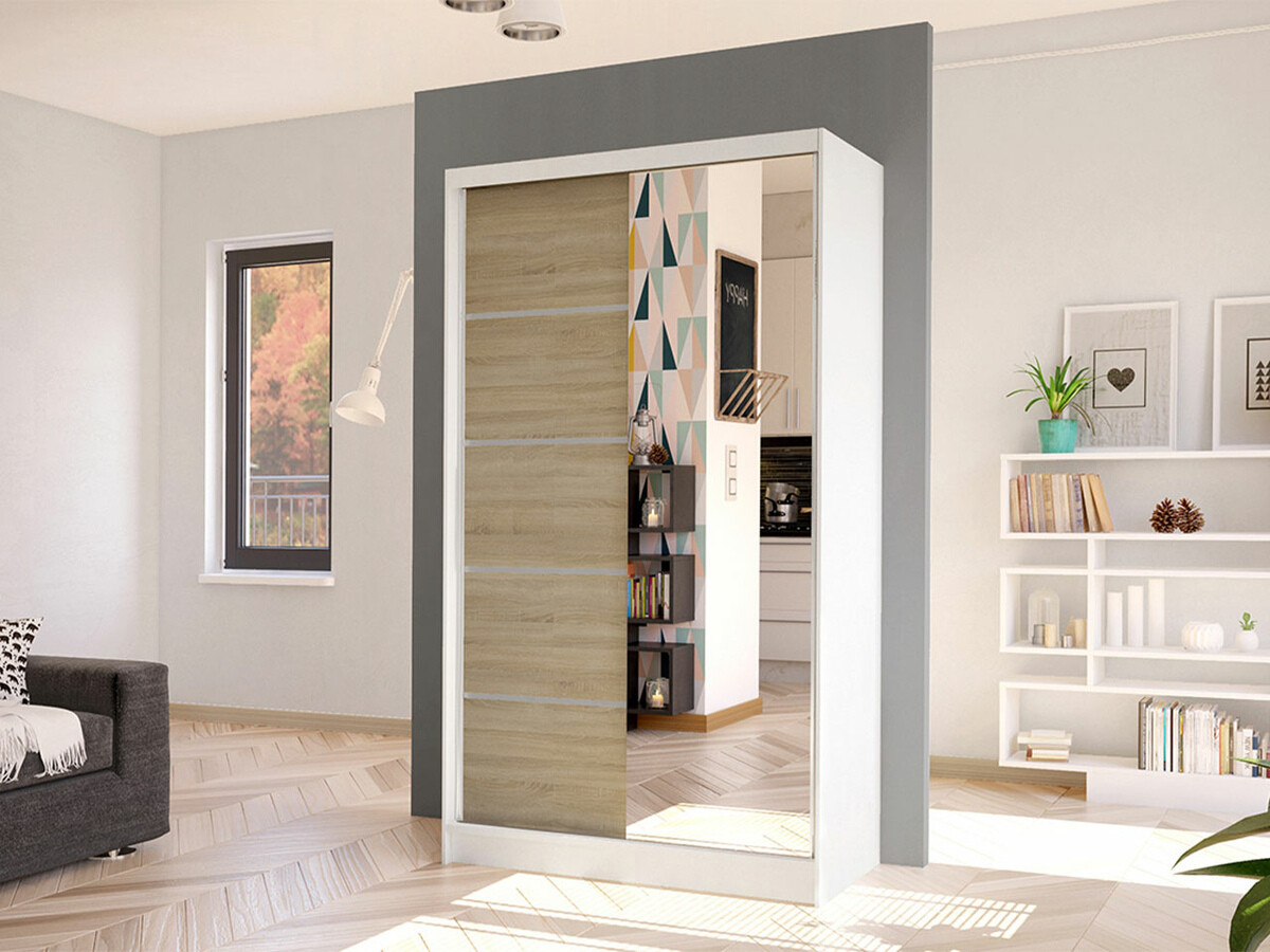 Armadio Closico Fractor III (Bianco + Sonoma quercia)