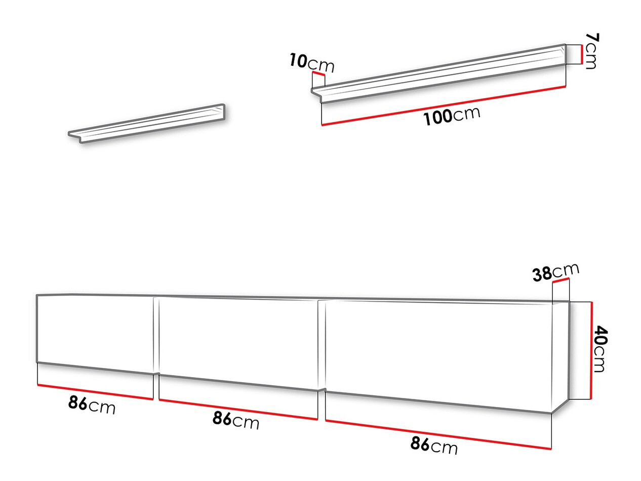 Set mobili soggiorno Hoover 101 (Bianco + Bianco lucido)