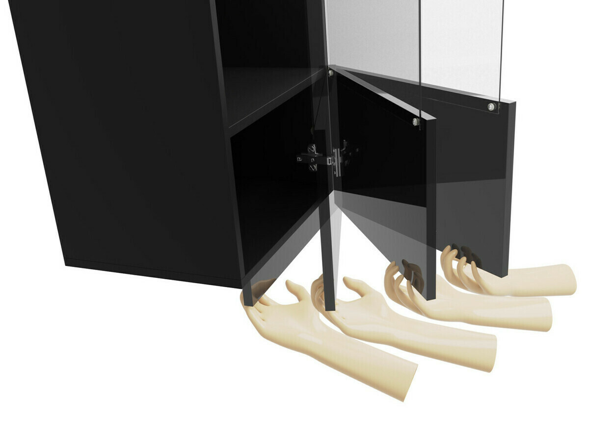 Parete attrezzata Tivdalu 105 (Nero + Nero lucido)