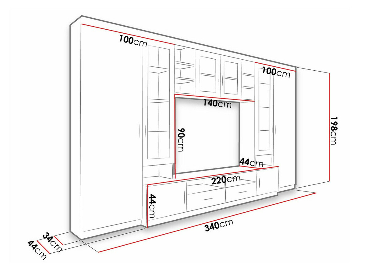 Parete attrezzata Tucson 108 (Sonoma quercia)