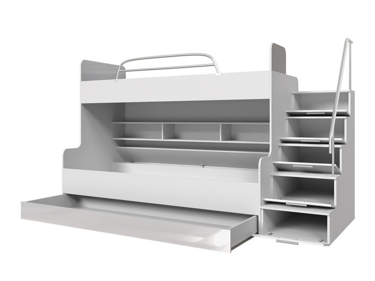 Letto a castello Campus (Bianco + Bianco lucido)